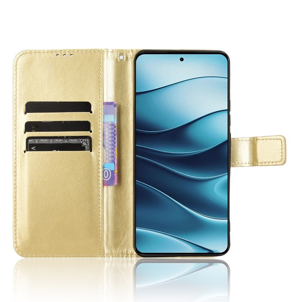 EIDERWOOD Xiaomi Redmi Note 14 (5G) Kunstlæder Flip Cover m. Strop - Guld