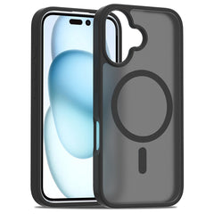 EIDERWOOD iPhone 16 Mat Hybrid Cover - MagSafe Kompatibel - Sort / Gennemsigtig