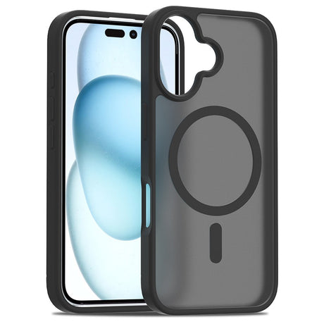 EIDERWOOD iPhone 16 Mat Hybrid Cover - MagSafe Kompatibel - Sort / Gennemsigtig
