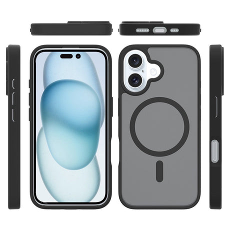 EIDERWOOD iPhone 16 Mat Hybrid Cover - MagSafe Kompatibel - Sort / Gennemsigtig