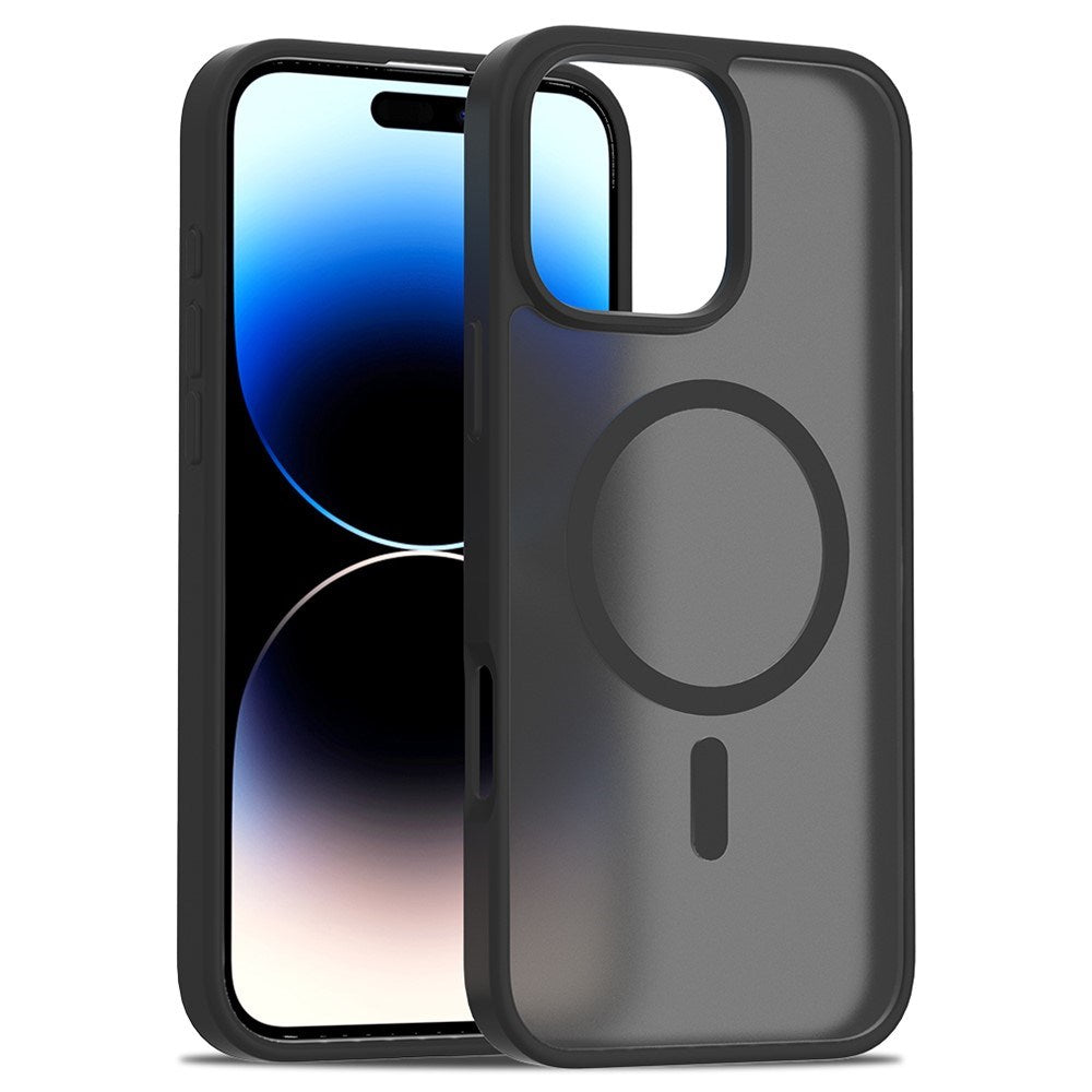 EIDERWOOD iPhone 16 Pro Mat Hybrid Cover - MagSafe Kompatibel - Sort / Gennemsigtig