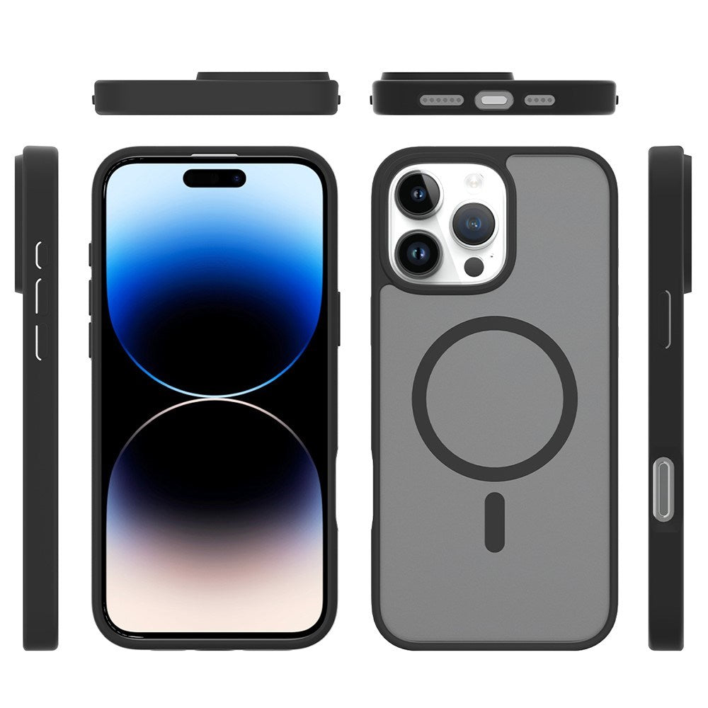 EIDERWOOD iPhone 16 Pro Max Mat Hybrid Cover - MagSafe Kompatibel - Sort / Gennemsigtig