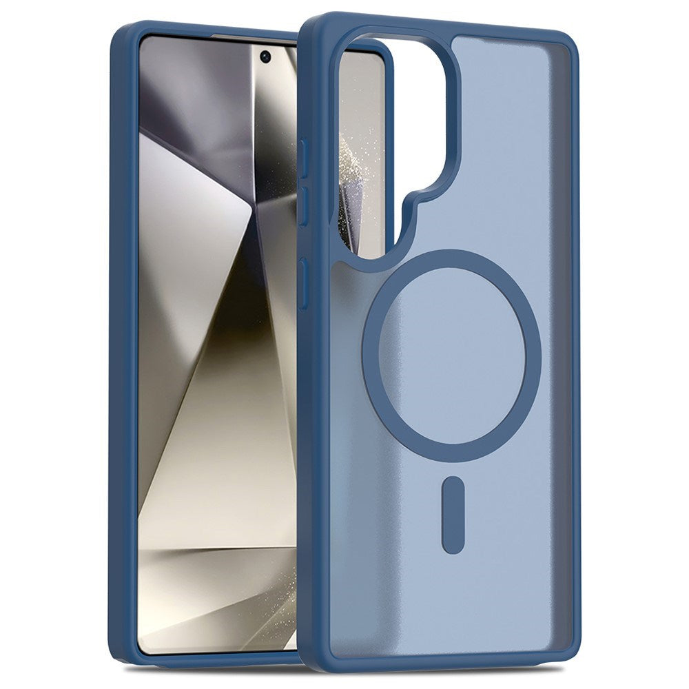 EIDERWOOD Samsung Galaxy S25 Ultra Mat Hybrid Cover - MagSafe Kompatibel - Blå / Gennemsigtig