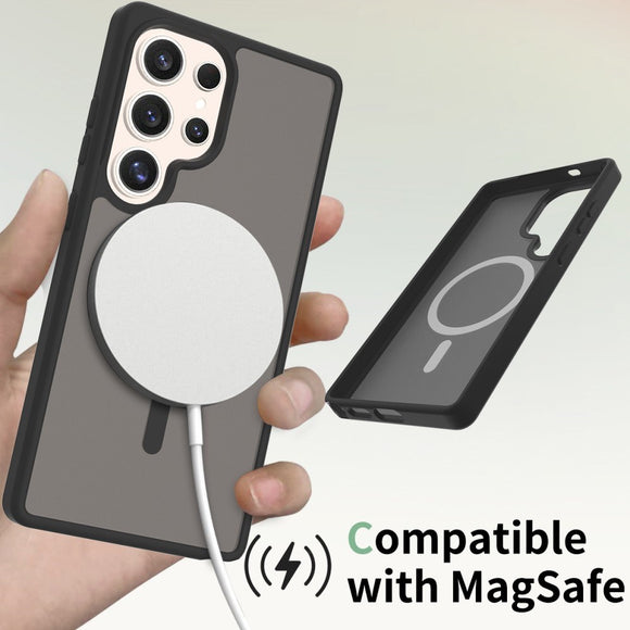 EIDERWOOD Samsung Galaxy S25 Ultra Mat Hybrid Cover - MagSafe Kompatibel - Blå / Gennemsigtig