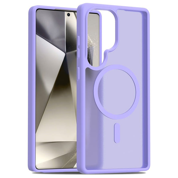 EIDERWOOD Samsung Galaxy S25 Ultra Mat Hybrid Cover - MagSafe Kompatibel - Lilla / Gennemsigtig