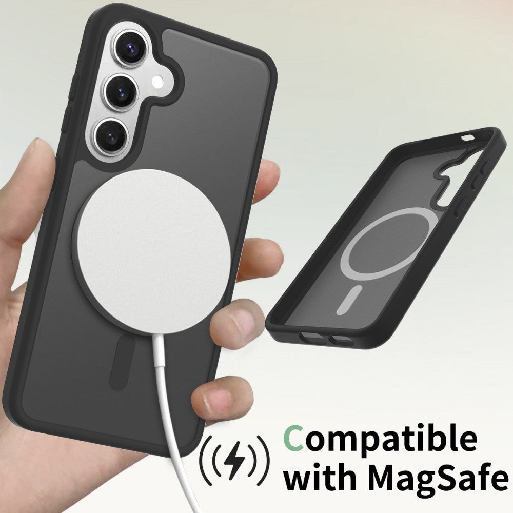 EIDERWOOD Samsung Galaxy S24 / S25 Mat Hybrid Cover - MagSafe Kompatibel - Sort / Gennemsigtig