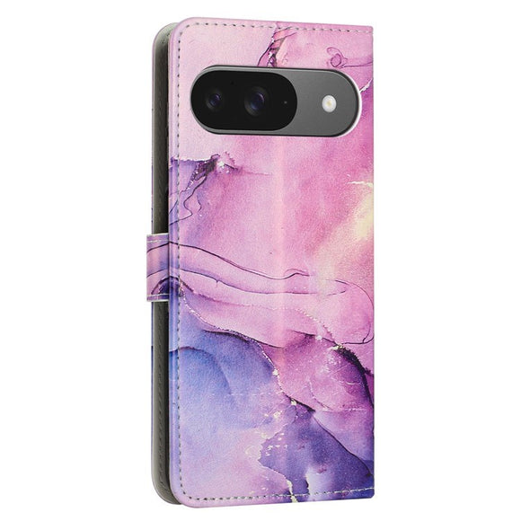 EIDERWOOD Google Pixel 10 / 10 Pro / 9 / 9 Pro Marmor Kunstlæder Flip Cover m. Strop - Lilla