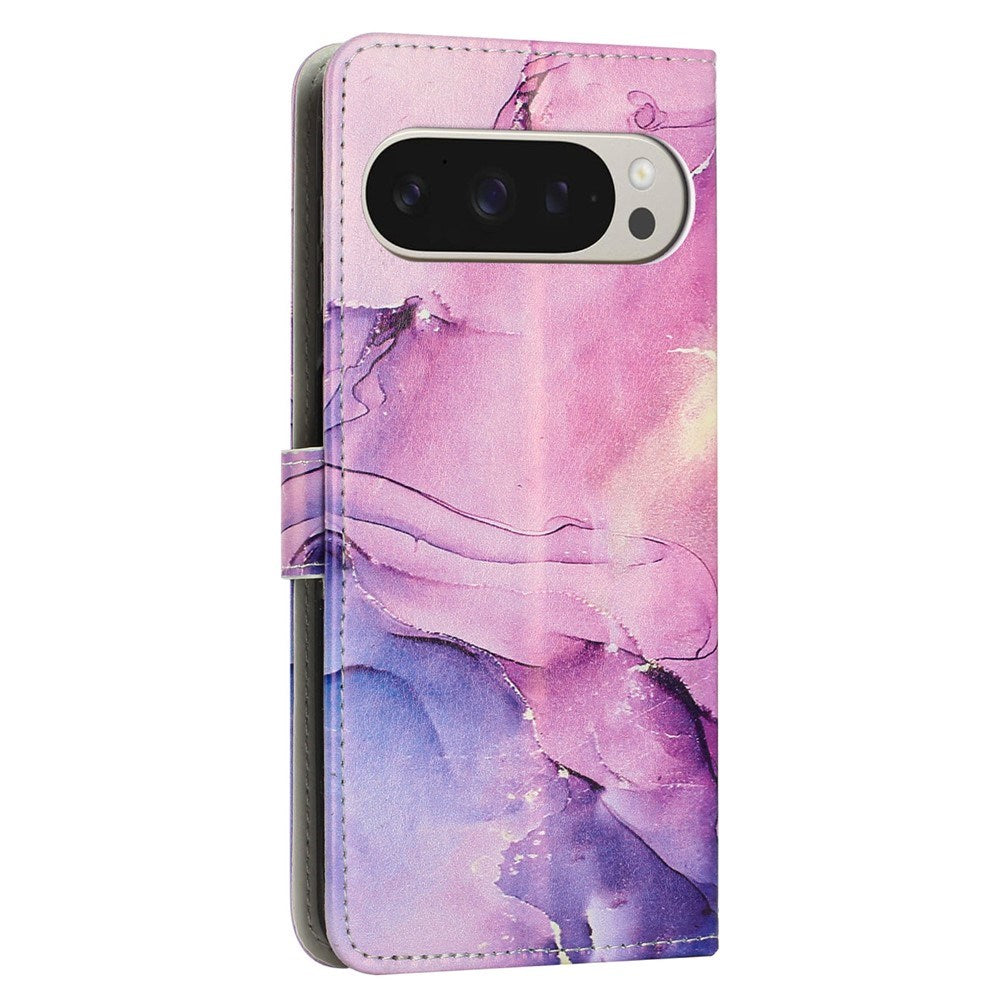 EIDERWOOD Google Pixel 10 Pro XL / 9 Pro XL Marmormønstret Kunstlæder Flip Cover m. Strop - Lilla