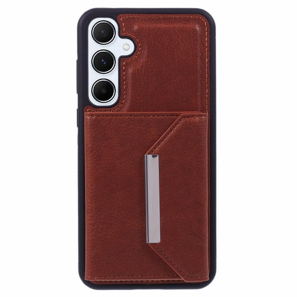 EIDERWOOD Samsung Galaxy S25 2-i-1 Vegansk Læder Cover m. Kortholder & Ståfunktion - Brun