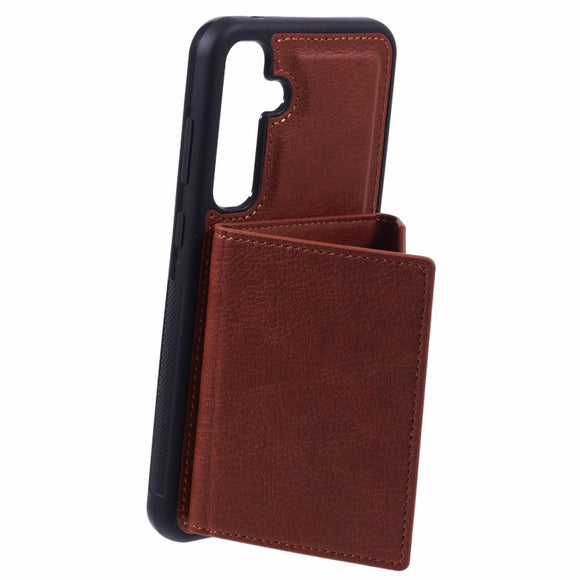 EIDERWOOD Samsung Galaxy S25 2-i-1 Vegansk Læder Cover m. Kortholder & Ståfunktion - Brun