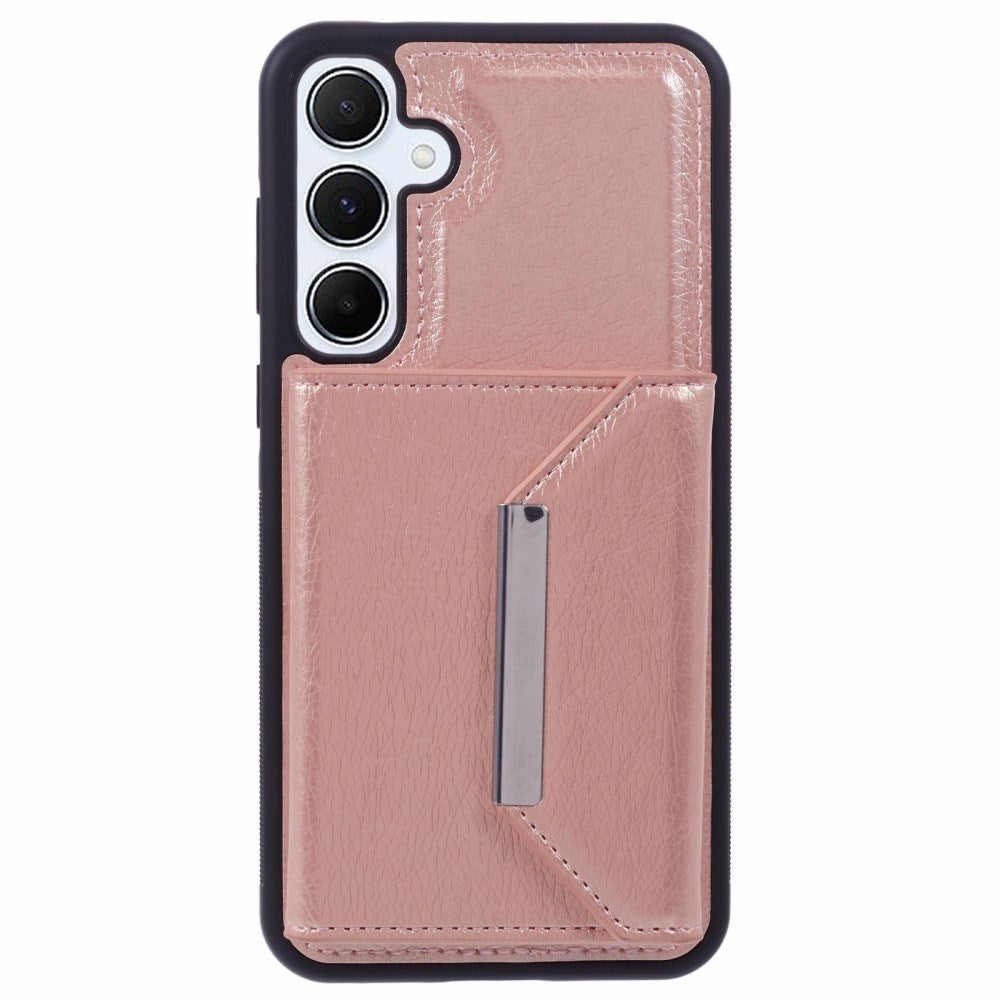 EIDERWOOD Samsung Galaxy S25 2-i-1 Vegansk Læder Cover m. Kortholder & Ståfunktion - Lyserød