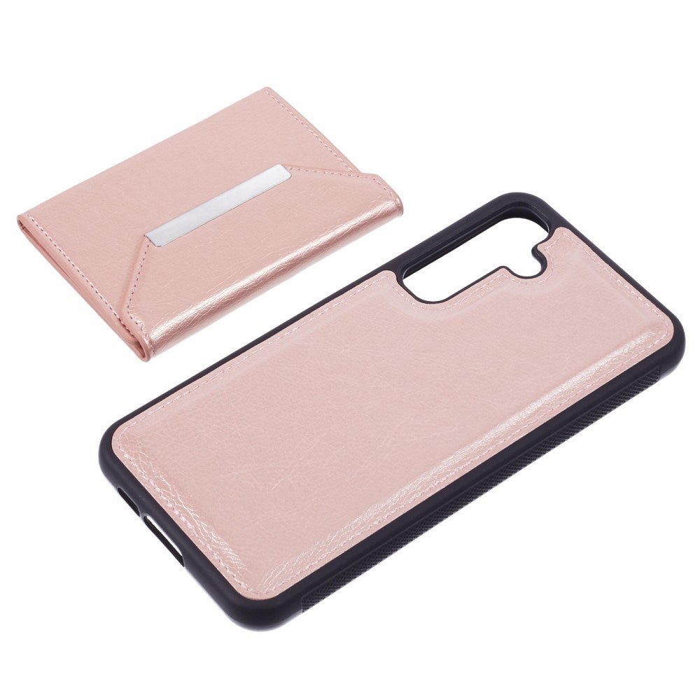 EIDERWOOD Samsung Galaxy S25 2-i-1 Vegansk Læder Cover m. Kortholder & Ståfunktion - Lyserød