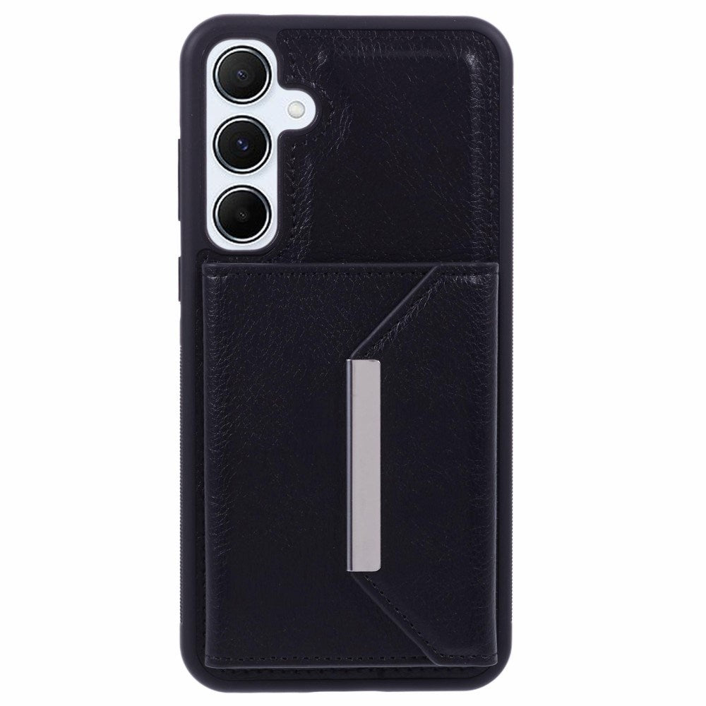 EIDERWOOD Samsung Galaxy S25 2-i-1 Vegansk Læder Cover m. Kortholder & Ståfunktion - Sort