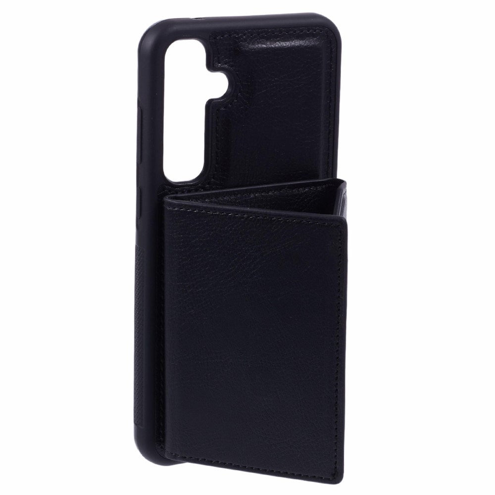 EIDERWOOD Samsung Galaxy S25 2-i-1 Vegansk Læder Cover m. Kortholder & Ståfunktion - Sort