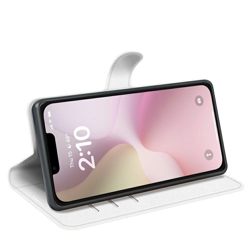 EIDERWOOD iPhone 17e / 16e Kunstlæder Flip Cover m. Kortholder & Ståfunktion - Hvid