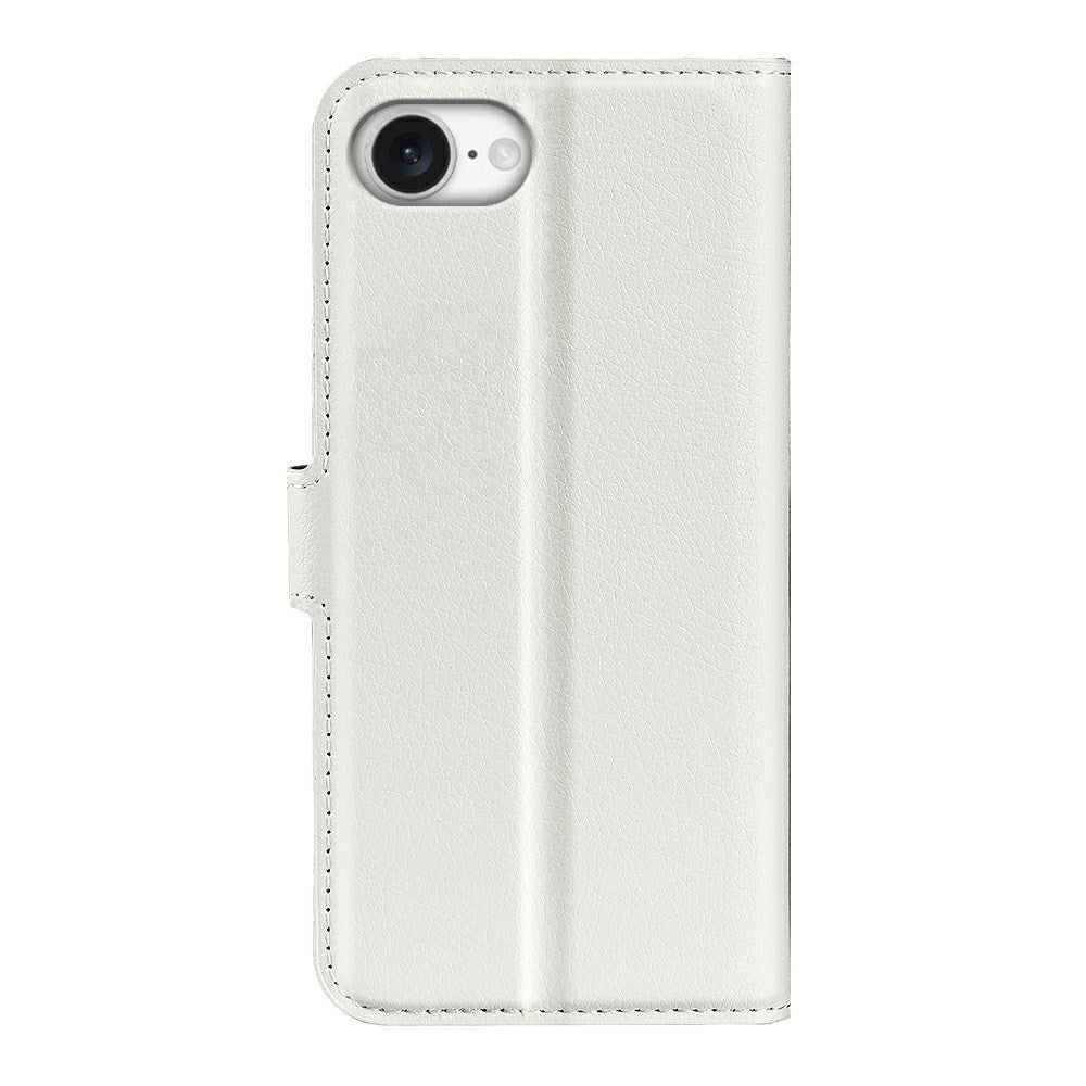 EIDERWOOD iPhone 17e / 16e Kunstlæder Flip Cover m. Kortholder & Ståfunktion - Hvid