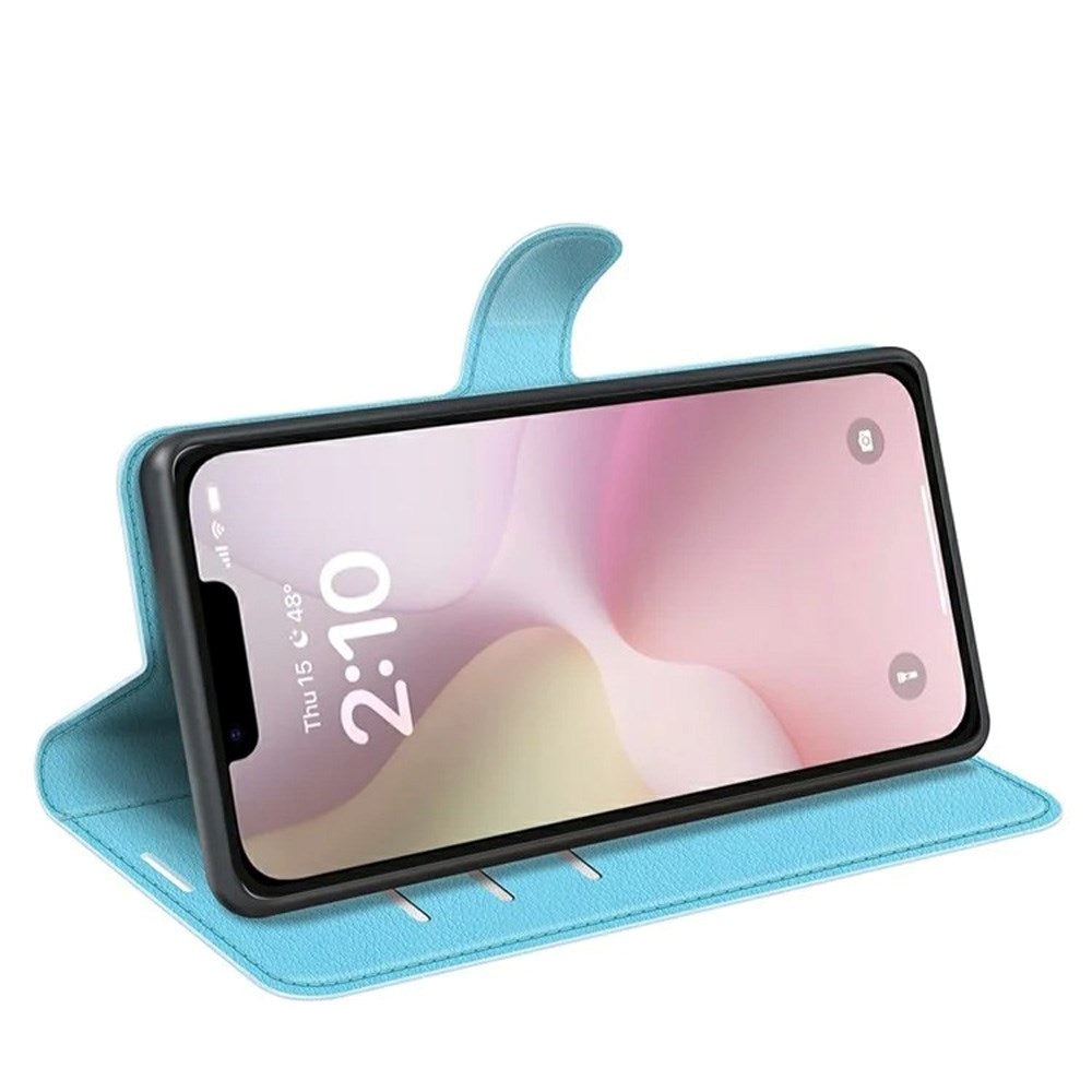 EIDERWOOD iPhone 17e / 16e Kunstlæder Flip Cover m. Kortholder & Ståfunktion - Blå