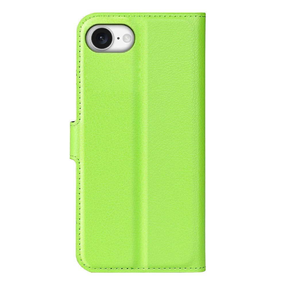EIDERWOOD iPhone 17e / 16e Kunstlæder Flip Cover m. Kortholder & Ståfunktion - Grøn
