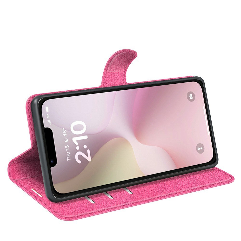 EIDERWOOD iPhone 17e / 16e Kunstlæder Flip Cover m. Kortholder & Ståfunktion - Pink