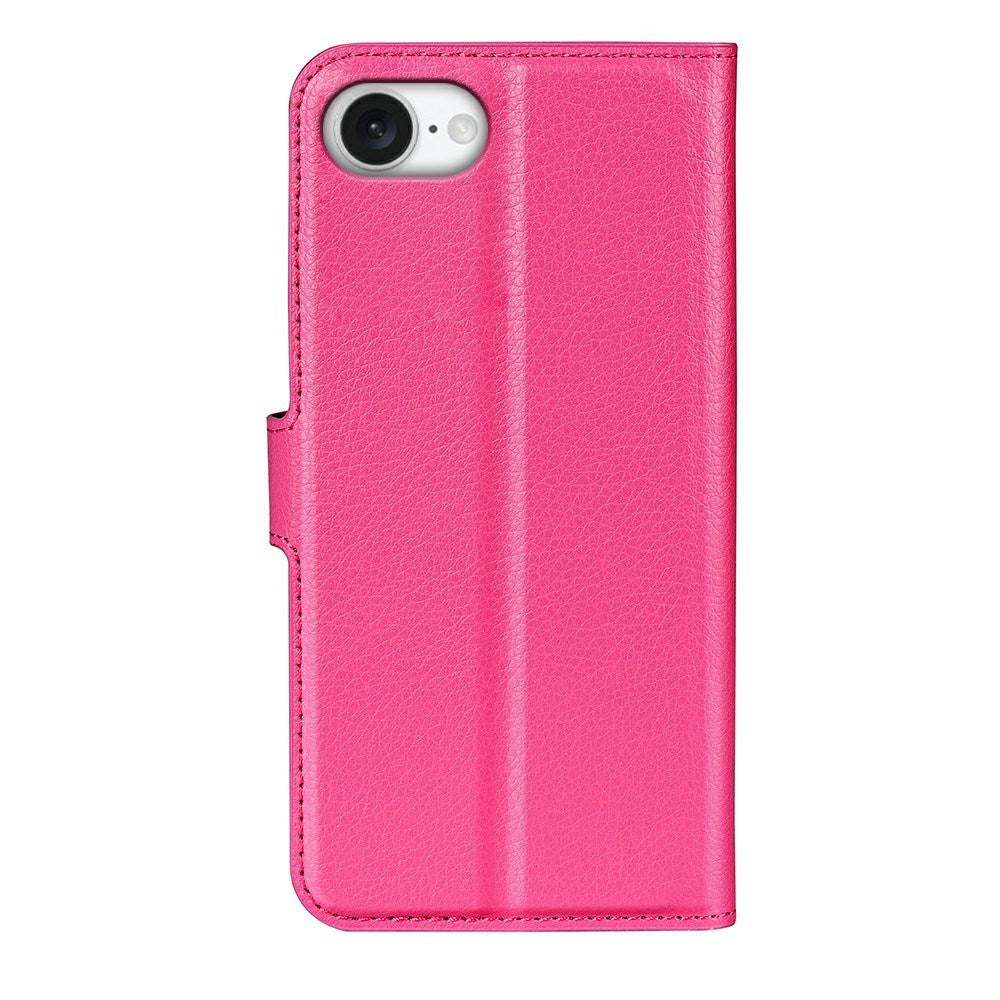 EIDERWOOD iPhone 17e / 16e Kunstlæder Flip Cover m. Kortholder & Ståfunktion - Pink