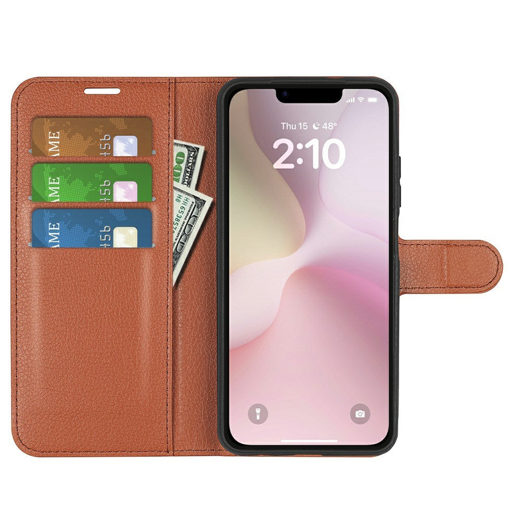 EIDERWOOD iPhone 17e / 16e Kunstlæder Flip Cover m. Kortholder & Ståfunktion - Brun