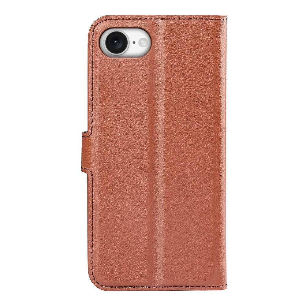 EIDERWOOD iPhone 17e / 16e Kunstlæder Flip Cover m. Kortholder & Ståfunktion - Brun