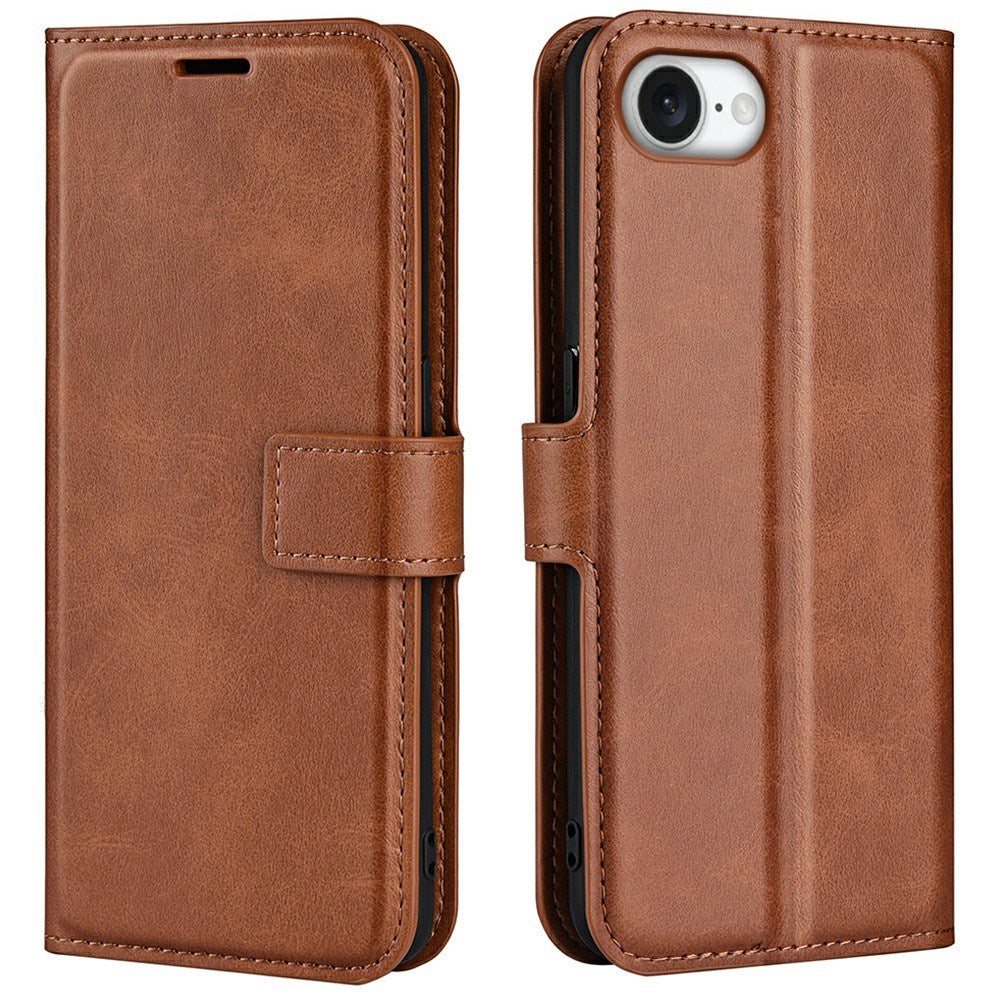 EIDERWOOD iPhone 17e / 16e Kunstlæder Flip Cover - Lysebrun