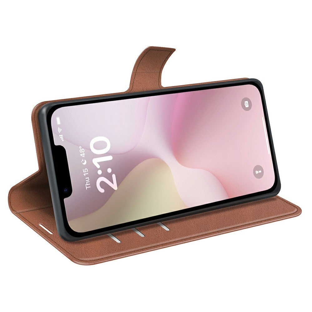 EIDERWOOD iPhone 17e / 16e Kunstlæder Flip Cover - Lysebrun