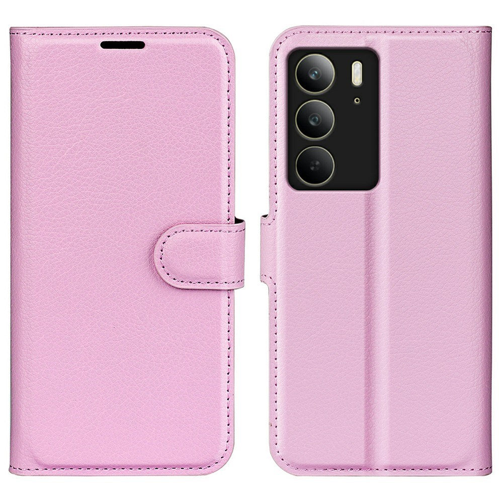 EIDERWOOD Realme C75 Kunstlæder Flip Cover m. Kortholder & Ståfunktion - Lyserød