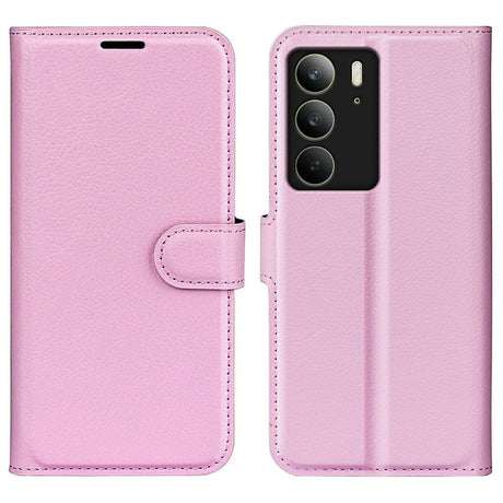EIDERWOOD Realme C75 Kunstlæder Flip Cover m. Kortholder & Ståfunktion - Lyserød