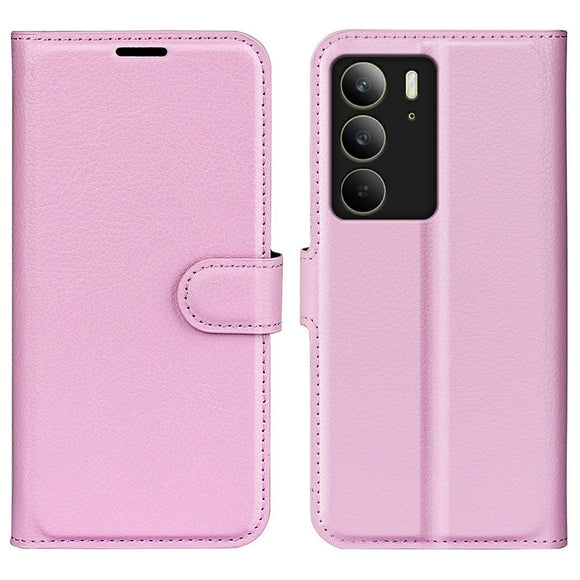 EIDERWOOD Realme C75 Kunstlæder Flip Cover m. Kortholder & Ståfunktion - Lyserød