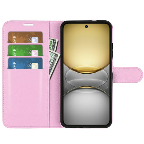 EIDERWOOD Realme C75 Kunstlæder Flip Cover m. Kortholder & Ståfunktion - Lyserød