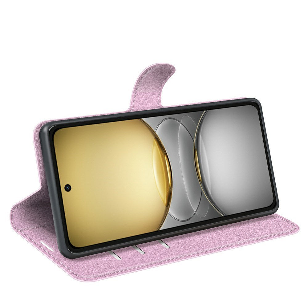 EIDERWOOD Realme C75 Kunstlæder Flip Cover m. Kortholder & Ståfunktion - Lyserød
