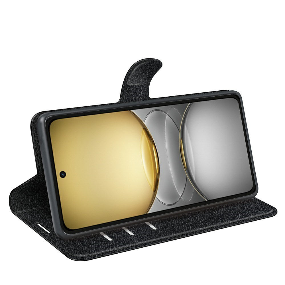 EIDERWOOD Realme C75 Kunstlæder Flip Cover m. Kortholder & Ståfunktion - Sort