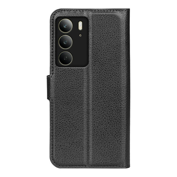 EIDERWOOD Realme C75 Kunstlæder Flip Cover m. Kortholder & Ståfunktion - Sort