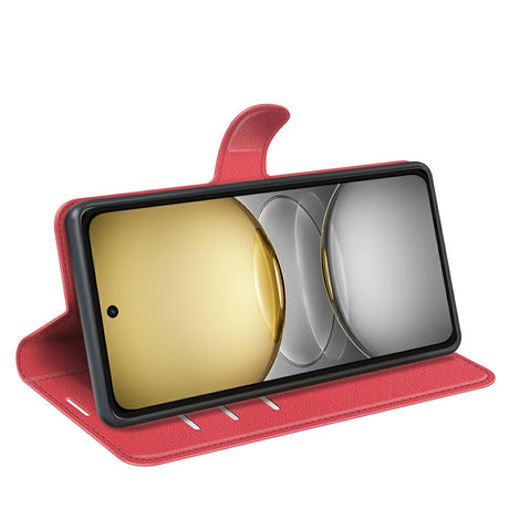 EIDERWOOD Realme C75 Kunstlæder Flip Cover m. Kortholder & Ståfunktion - Rød