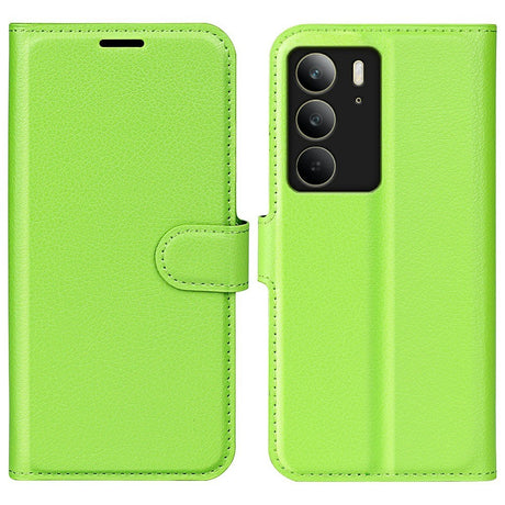 EIDERWOOD Realme C75 Kunstlæder Flip Cover m. Kortholder & Ståfunktion - Grøn
