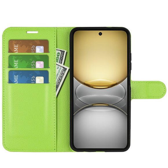 EIDERWOOD Realme C75 Kunstlæder Flip Cover m. Kortholder & Ståfunktion - Grøn