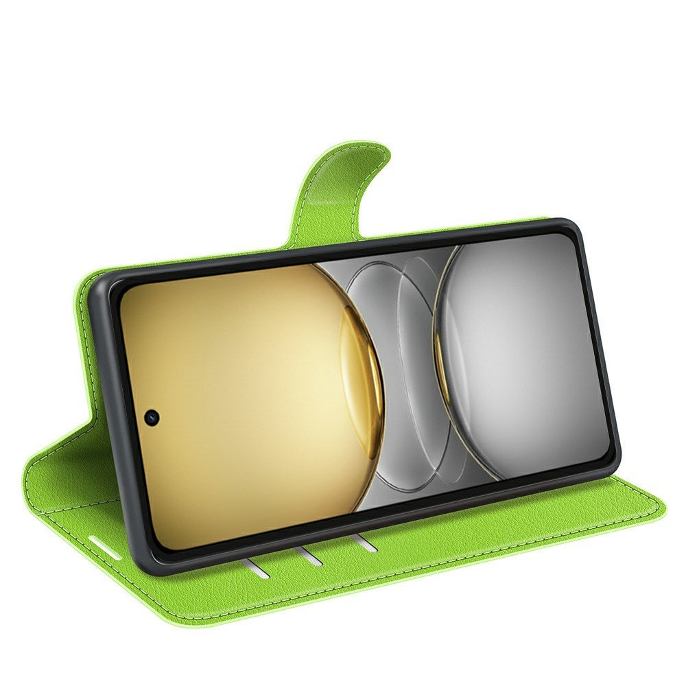 EIDERWOOD Realme C75 Kunstlæder Flip Cover m. Kortholder & Ståfunktion - Grøn