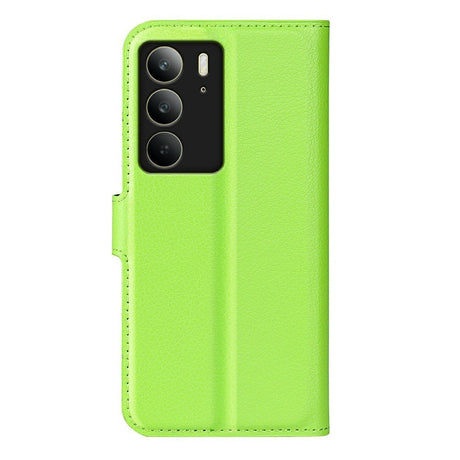 EIDERWOOD Realme C75 Kunstlæder Flip Cover m. Kortholder & Ståfunktion - Grøn