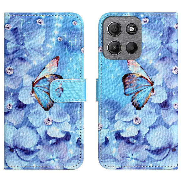 EIDERWOOD Motorola Moto G17 Power / G17 / G15 Power / G15 Kunstlæder Flip Cover m. Motiv - Blomst / Sommerfugl