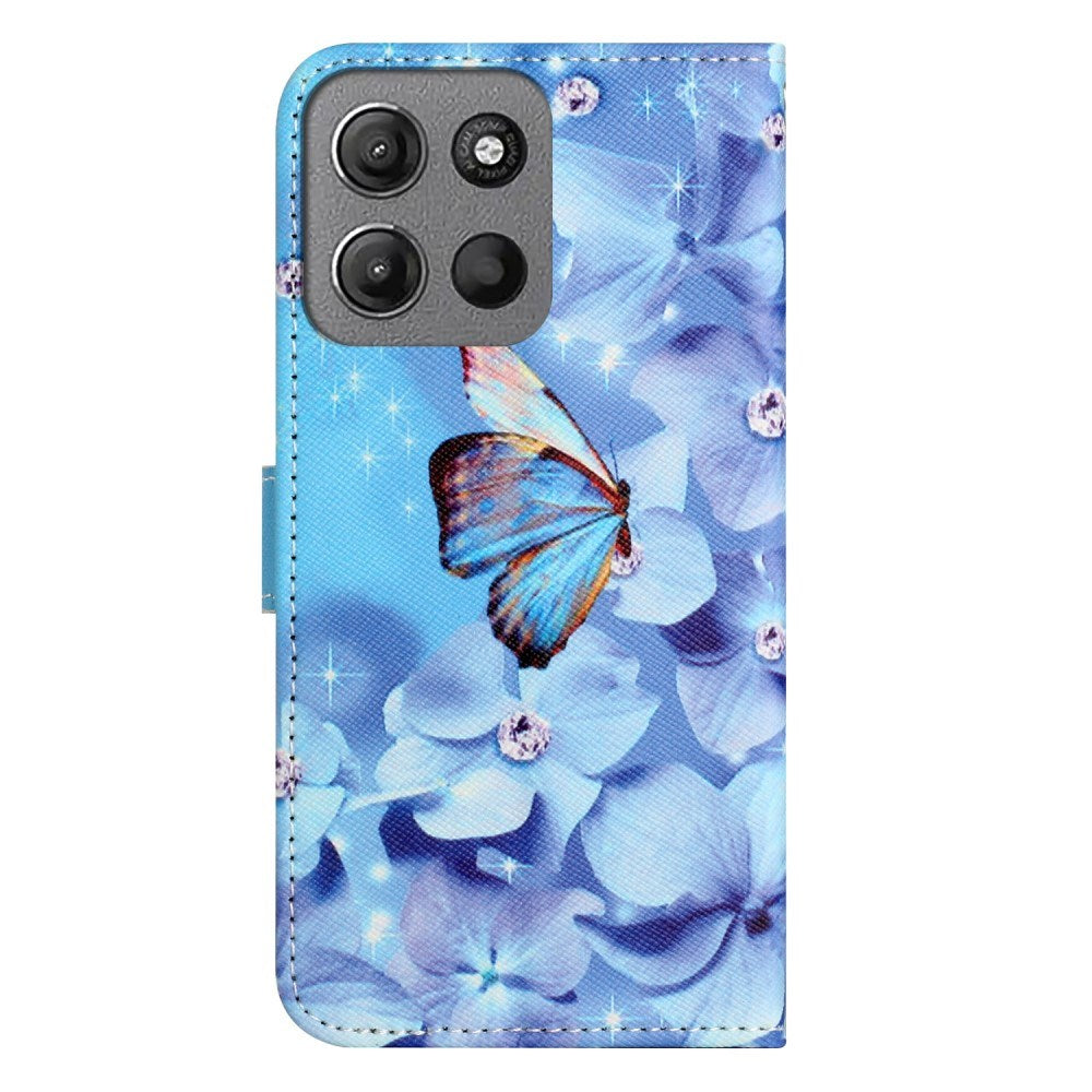 EIDERWOOD Motorola Moto G17 Power / G17 / G15 Power / G15 Kunstlæder Flip Cover m. Motiv - Blomst / Sommerfugl