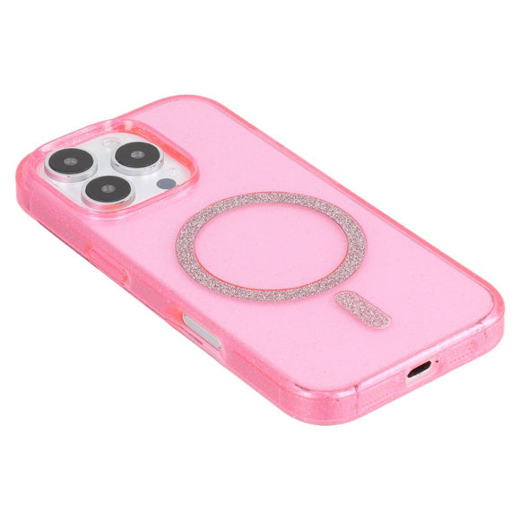 EIDERWOOD iPhone 16 Pro Plastik Glitter Cover - MagSafe Kompatibel - Lyserød