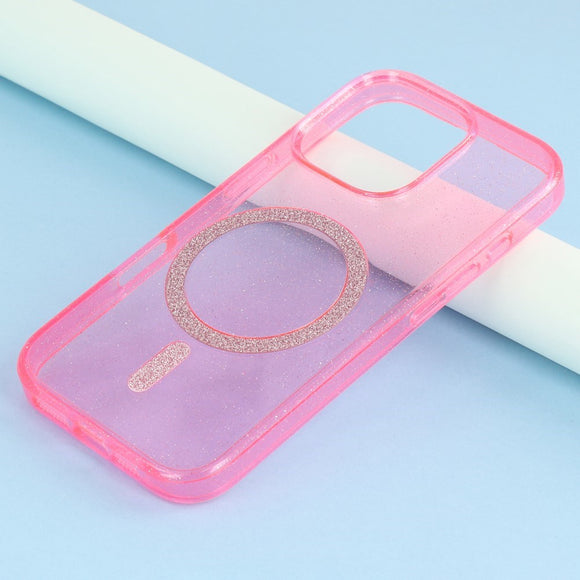 EIDERWOOD iPhone 16 Pro Plastik Glitter Cover - MagSafe Kompatibel - Lyserød