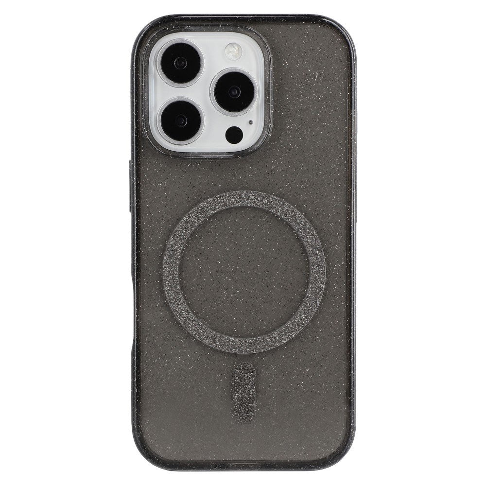 EIDERWOOD iPhone 16 Pro Plastik Glitter Cover - MagSafe Kompatibel - Sort