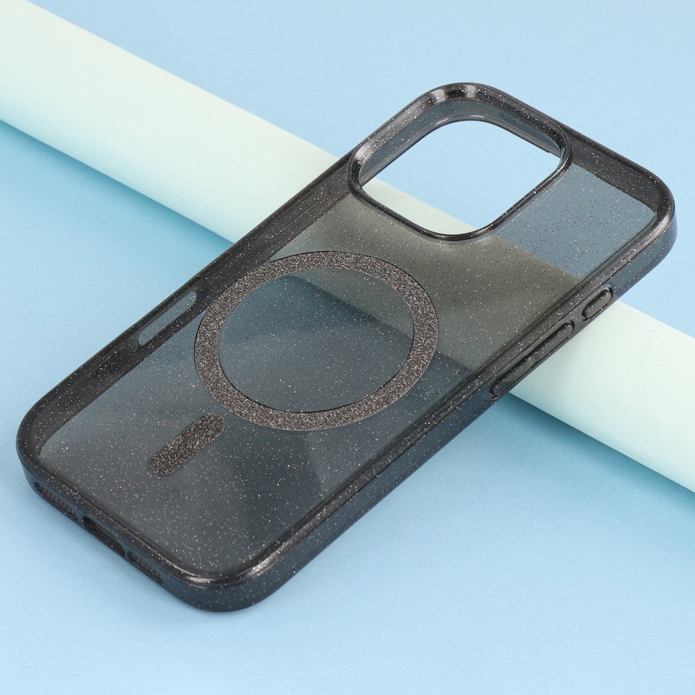 EIDERWOOD iPhone 16 Pro Plastik Glitter Cover - MagSafe Kompatibel - Sort