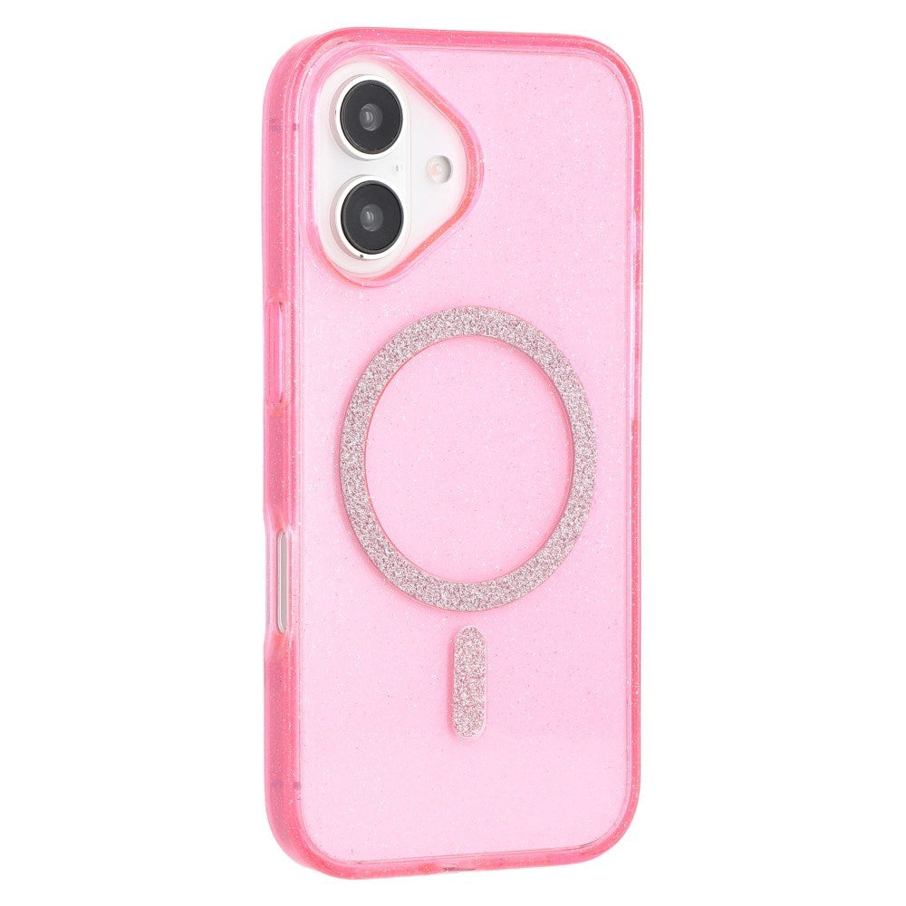 EIDERWOOD iPhone 16 Plus Plastik Glitter Cover - MagSafe Kompatibel - Lyserød