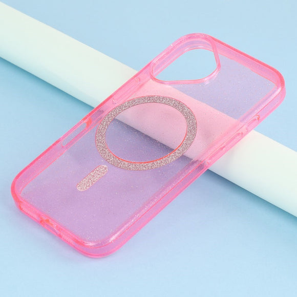 EIDERWOOD iPhone 16 Plus Plastik Glitter Cover - MagSafe Kompatibel - Lyserød