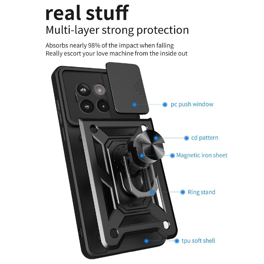 EIDERWOOD OnePlus 13R 5G Håndværkercover med Kickstand med Kamera Slider - Lyserød