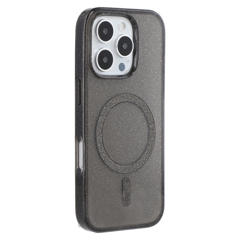 EIDERWOOD iPhone 16 Pro Max Plastik Glitter Cover - MagSafe Kompatibel - Sort